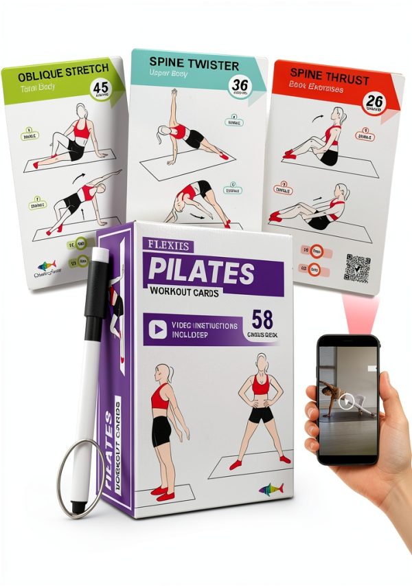 Pilates Workout Cards Flexies Waterproof Home Exercise Deck-0
