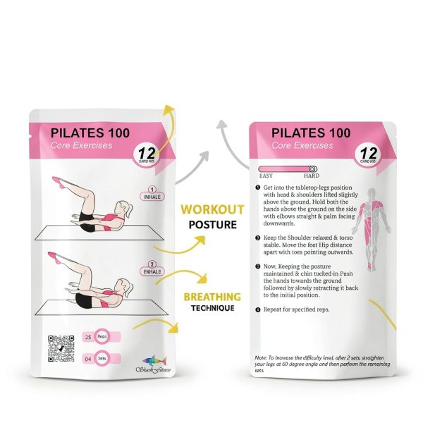 Pilates Workout Cards Flexies Waterproof Home Exercise Deck-3