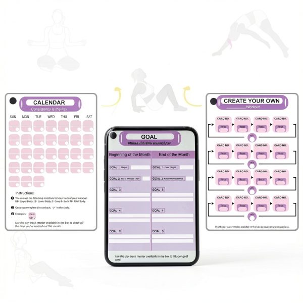 Pilates Workout Cards Flexies Waterproof Home Exercise Deck-4