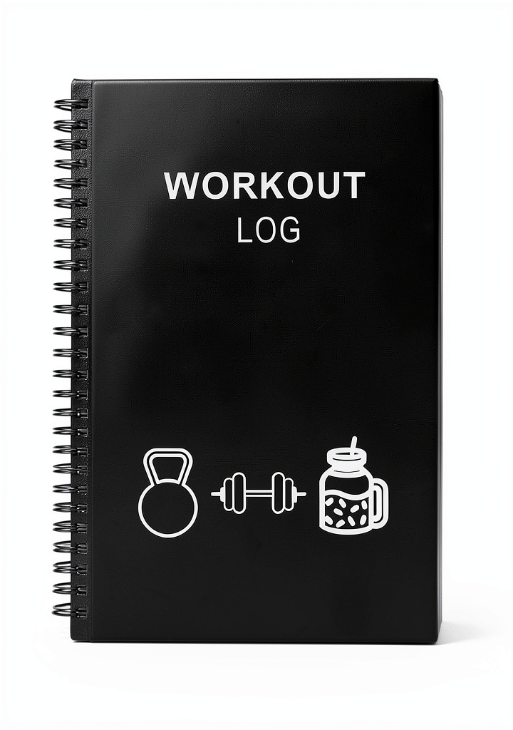 Person writing in a fitness journal at the gym