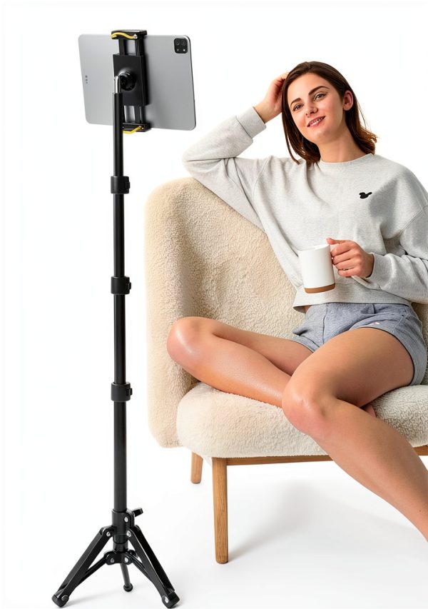 Lamicall Tablet Floor Stand FT02 Black Aluminum Tripod 16‑65in-1