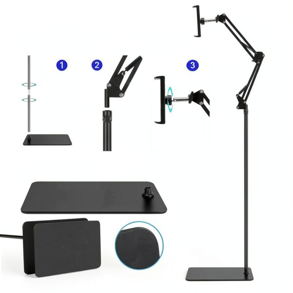Tablet Floor Stand Black SAMHOUSING Adjustable-4