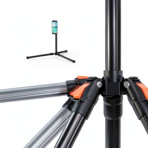 XXZU 72in Tablet Tripod Stand Black-Orange 3‑Level Angle Lock-3