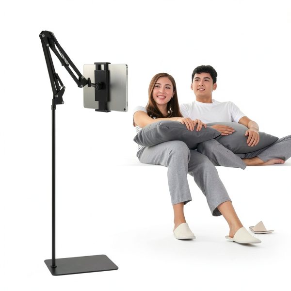 Tablet Floor Stand Black SAMHOUSING Adjustable-1