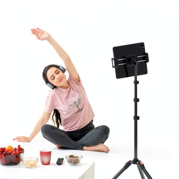 XXZU 72in Tablet Tripod Stand Black-Orange 3‑Level Angle Lock-1