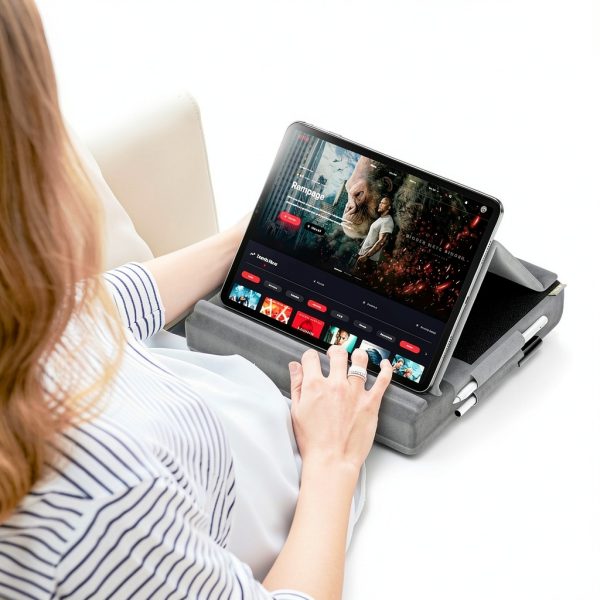 KDD Adjustable Tablet Pillow Stand – Velcro Angle Flexibility – Soft-1