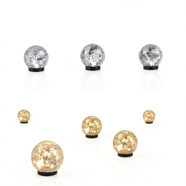 Solar Globe Lights JKIMK Waterproof Cracked Glass Balls 2 or 4 Globes-3