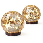 Solar Globe Lights JKIMK Waterproof Cracked Glass Balls 2 or 4 Globes-0