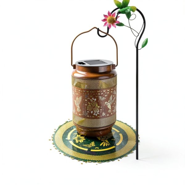 Solar Lantern Hummingbird with Shepherd Hook Yulloyello Waterproof-0